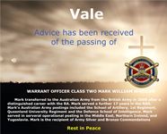Vale 21 December 2026 - Warrant Officer Class Two Mark William Wheeler